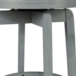 Hillsdale Furniture Savana Wood Upholstered Swivel Stool - White With Cream - Bar Height - 29-32 In. -Elegance Barware c68435ea 9f06 49a9 8ae6 a90545b8a029