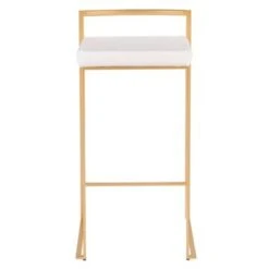 Silver Orchid Forrest Gold Stackable Bar Stools (Set Of 2) - White Velvet -Elegance Barware c7accd8c 4052 43b2 a91a 1223e1bdeda3