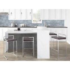 Silver Orchid Forrest Stainless Steel Stackable Counter Stool (Set Of 2) - Camel Faux Leather -Elegance Barware c7aedcba 4112 475d 835e 41719e02eae9