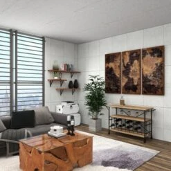 Brown Iron Industrial Wine Rack 31 X 48 X 17 - Brown -Elegance Barware c7ce6fac 8c52 4ac5 8434 4c637c8cbdf2