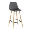 Carson Carrington Stone Natural Bar Stool - Set Of 2 - Grey Faux Leather