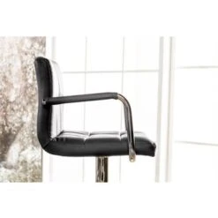 Leatherette And Metal Bar Stool - Grey -Elegance Barware c83e077e d640 4fd4 a0d5 180a17878cb1