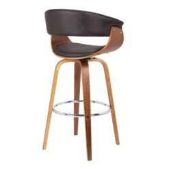Julyssa Mid-Century Modern Faux Leather And Wood Swivel Bar Or Counter Stool - Cream & Walnut - Counter Height 29 Julyssa Mid-Century Modern Faux Leather And Wood Swivel Bar Or Counter Stool - Cream & Walnut - Counter Height -Elegance Barware c89909ac 8791 4d4a b01b ea74114badf9