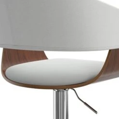 WYNDENHALL Calinda Mid Century Modern Adjustable Swivel Bar Stool - White -Elegance Barware c9c79524 68c3 4640 b05a 5d8cd7f84621