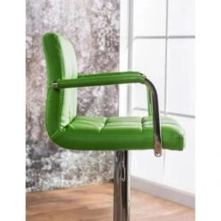 Leatherette And Metal Bar Stool - Grey -Elegance Barware caab2ae6 63fc 4284 911c 8ae67f3ee56c