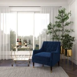 Metal Contemporary Bar Cart With Wheels - Silver - 14"W X 28"L X 31"H -Elegance Barware caf21353 a7a0 4c0c b48e 0d0d815982ae