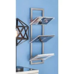 Grey Metal Modern Wall Shelf, 32" X 12" X 8" - Grey -Elegance Barware cb1e389e f50c 4d48 a2f0 0c682e742192