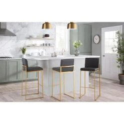 Silver Orchid Forrest High Back Bar Stool - Set Of 2 - White Velvet & Black -Elegance Barware cb24f5c6 2cb2 44eb b712 ef3bf13f5f73