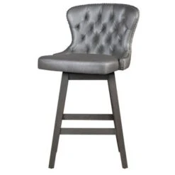 Hillsdale Furniture Rosabella Wood Swivel Stool - Wirebrush Gray - Counter Height -Elegance Barware cb60a08b 134b 42fc b677 af23175414d7
