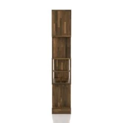 DH BASIC Contemporary Dual-Side Access Lattice 11-Bottle Wine Rack And Cabinet By Denhour - Light Hickory -Elegance Barware cc0f1f3a 7adb 4265 b934 f5281ced8abd