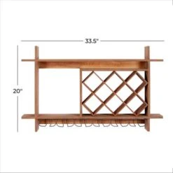 Brown Wood Farmhouse Wine Rack 20 X 34 X 8 - 34 X 8 X 20 - Brown -Elegance Barware cc501cc3 d9e2 4b82 8938 7b5c1f9d151e