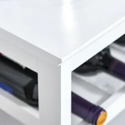 HOMCOM Wine Storage Cabinet With 4 Bottle Wine Rack, Open Shelf, Acrylic Door Cabinet With Adjustable Shelf - 19" L X 12.75" D X 37.5" - Espresso -Elegance Barware cc5711fd d19f 4a81 89c5 de142559132f