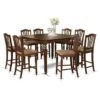 East West Furniture 9-piece Dining Set - A Table And 8 Kitchen Chairs - Mahogany Finish (Seat's Type Options) - CHEL9-MAH-C