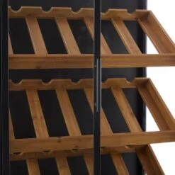 Black Wood Modern Standing Wine Rack - 24 X 14 X 67 - 24 X 14 X 67 - Black -Elegance Barware cd1c3ba6 f1e3 45d9 8772 43e7daf1e5b9