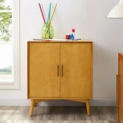 Landon Bar Cabinet In Acorn - 31.75"W X 19"d X 36"H - 31.75"W X 19"d X 36"H - MDF/Wood - Acorn