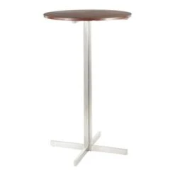 Silver Orchid La Plante Contemporary Round Bar Table - N/A - Walnut Wood -Elegance Barware cdf1c4f8 15d0 434f 9dd2 b400941c99f9