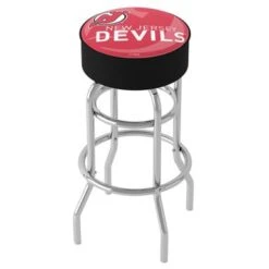 NHL Chrome Bar Stool With Swivel - Watermark - 20" X 20" X 31" - Toronto Maple Leafs -Elegance Barware ce1715a9 20b5 481e 8365 6ee1cb18d131