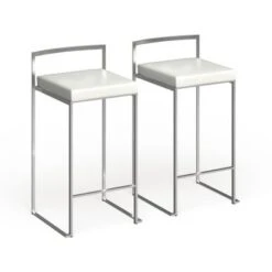 Silver Orchid Forrest Stainless Steel Stackable Counter Stool (Set Of 2) - Blue Velvet -Elegance Barware cebcbcd2 6baa 4445 ae63 8f605d4e8b19