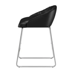 Hillsdale Furniture Boyle Metal Counter Height Stool, Chrome With Faux Leather - 33.75H X 21.5W X 22.5D - Single - Chrome/White - Bar Height - 29-32 In. -Elegance Barware cf86bb1b bc16 4b79 8495 92f6e228c1e3