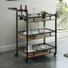 Industrial Antique Black/Oak Serving Cart -Elegance Barware cfc9a620 ae1f 40f0 8e44 2fb49b0f3d87