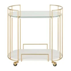 Silver Orchid Pugo Glam Bar Cart With Wheels -Elegance Barware d0d78025 ac16 4b3e 8323 bb01a47d06ee