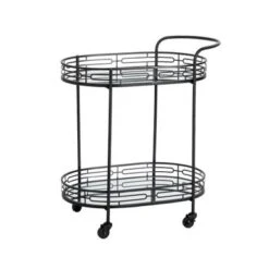 Silver Orchid Marsh Oval Mirrored Glass Top New Bar Cart With Wheels - Black -Elegance Barware d0dace2d cbe2 4029 baae 77c68f3b6e71