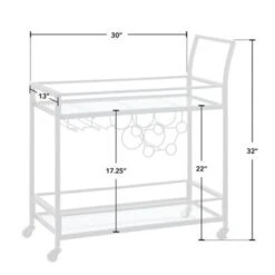 FirsTime & Co. Francesca Bar Cart, Metal Frame, Wood/Glass Top - Gold/Glass -Elegance Barware d110b508 015a 4f95 a03c 831c6ad01338