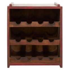 Wood Farmhouse Wine Rack 16 X 14 X 13 - 14 X 13 X 16 - White -Elegance Barware d11c196a 43fb 46a8 bdae 79a7c769da6c