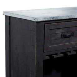 Black Distressed Wood Metal Top Farmhouse Wine Rack Storage Cabinet - Black -Elegance Barware d194f170 9b90 4236 b542 7e88f0bddf15