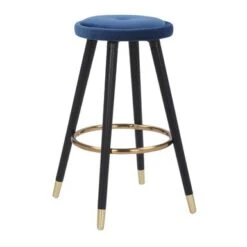 Silver Orchid Cavalier Counter Stool - Set Of 2 - Blue -Elegance Barware d2db8aae b017 4ce2 be10 fcfa159a543e