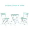 23.6ft Long Bistro Set Table And Chair 3 Piece - 23.6*28 - Mint Green