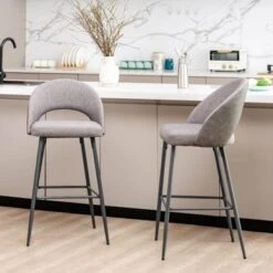 Glitzhome Set Of 2 41"H Modern Tapered Leg High Bar Stools - Brown -Elegance Barware d40e51e9 adac 4d53 b809 ff62e9e8d225