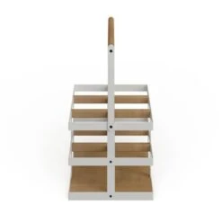 Modern 6-Bottle Wood And Metal Wine Holder - Grey -Elegance Barware d450daed 6664 4c5b 8700 a4b5893ef5fd