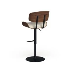Carson Carrington Leksand Mid-Century Modern Adjustable Bar Stool With Walnut Wood Accents - Teal Noise Fabric -Elegance Barware d4fee956 e521 4e62 aa85 b0dc553e7524