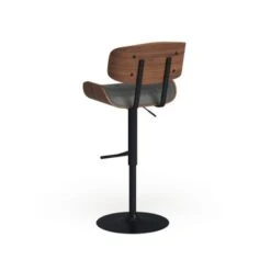 Carson Carrington Leksand Mid-Century Modern Adjustable Bar Stool With Walnut Wood Accents - Teal Noise Fabric -Elegance Barware d5593549 e660 4308 a21e e8d8156877e3