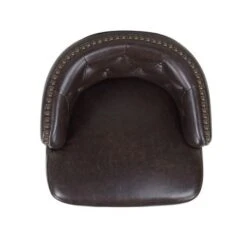 Jennifer Taylor Home Davidson Faux Leather Swivel Low Back Counter And Bar Stool - Set Of 2 - Vintage Black Brown Faux Leather - Bar Height -Elegance Barware d56eb8e8 f584 4bb0 a28f d0b7062a85f4