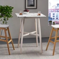 Kenilworth Modern Resin Square Bar Table By Christopher Knight Home - Gray Cement+ Black -Elegance Barware d5b14e55 8092 4288 9014 1e3240343cb0