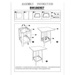 Transitional Square Shaped Wooden Bar Table With Metal Base, Black And Brown -Elegance Barware d5d04811 b7ed 4849 8c69 3acda3460f46