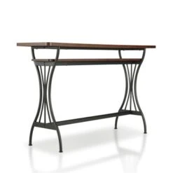 DH BASIC Industrial 60-inch Metal 1-Shelf Counter Height Table By Denhour - Warm Oak -Elegance Barware d5e99d7e 03f3 463c 9843 36b2e50a8f35