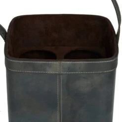 Leather Modern Wine Holder - 9 X 9 X 17 - Tan -Elegance Barware d61a562c b6f1 4097 a67a cb12b1e27a8a
