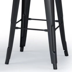 WYNDENHALL Josephine Industrial Metal / Wood Stool (Set Of 2) - Black - Bar Height - 29-32 In. -Elegance Barware d72868e5 6a77 45de b9fa b9a7d4a09789