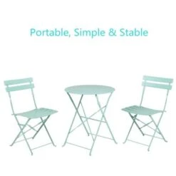 23.6ft Long Bistro Set Table And Chair 3 Piece - 23.6*28 - Blue -Elegance Barware d7349e22 dc51 4da2 95fe 39030bb93a21