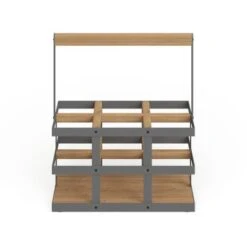 Modern 6-Bottle Wood And Metal Wine Holder - Grey -Elegance Barware d7b6fa18 e51a 49b5 b830 188ef353a9a0