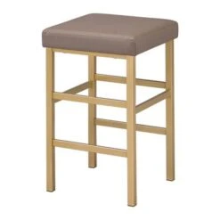 OSP Designs 26 Inch Gold Backless Stool - Black -Elegance Barware d7e0eba4 6989 4cc7 8fc6 908be459f808