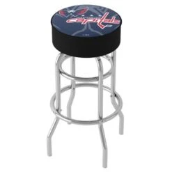 NHL Chrome Bar Stool With Swivel - Watermark - 20" X 20" X 31" - Toronto Maple Leafs -Elegance Barware d8000322 9f7e 4161 8bf5 fb5c388ae846