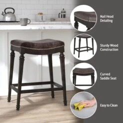 Hillsdale Furniture Vetrina Wood Backless Counter Height Stool - 21.5"W X 15.5"L X 27"H - Grey - Counter Height -Elegance Barware d861e10c a19e 4b19 af8b 2245a59629f1