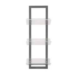 Grey Metal Modern Wall Shelf, 32" X 12" X 8" - Grey