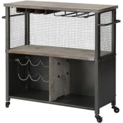FirsTime & Co. Chandler Farmhouse Kitchen Cart - White -Elegance Barware d9d94b2c ebf5 47b0 a98b 642ee71175aa