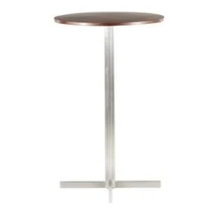 Silver Orchid La Plante Contemporary Round Bar Table - N/A - Walnut Wood -Elegance Barware d9dd52ad ba34 435e 8d88 96940a5f9231