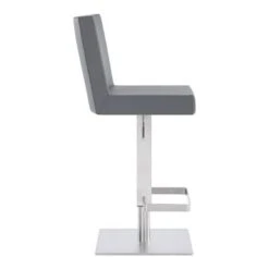 Strick & Bolton Callcott Contemporary Faux Leather And Metal Swivel Bar Stool - Grey And Brushed Stainless Steel -Elegance Barware d9e7746c 0fb1 49c1 99d2 45f4743b7f60